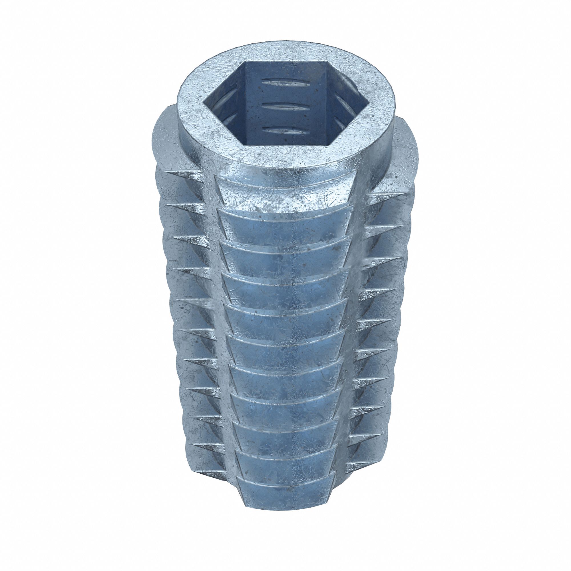 Hex Drive Threaded Insert: 1/4"-20 Int Thrd Sz, 51/64 in Overall Lg, 29/64 in Dia, Plain, 1, 000 PK