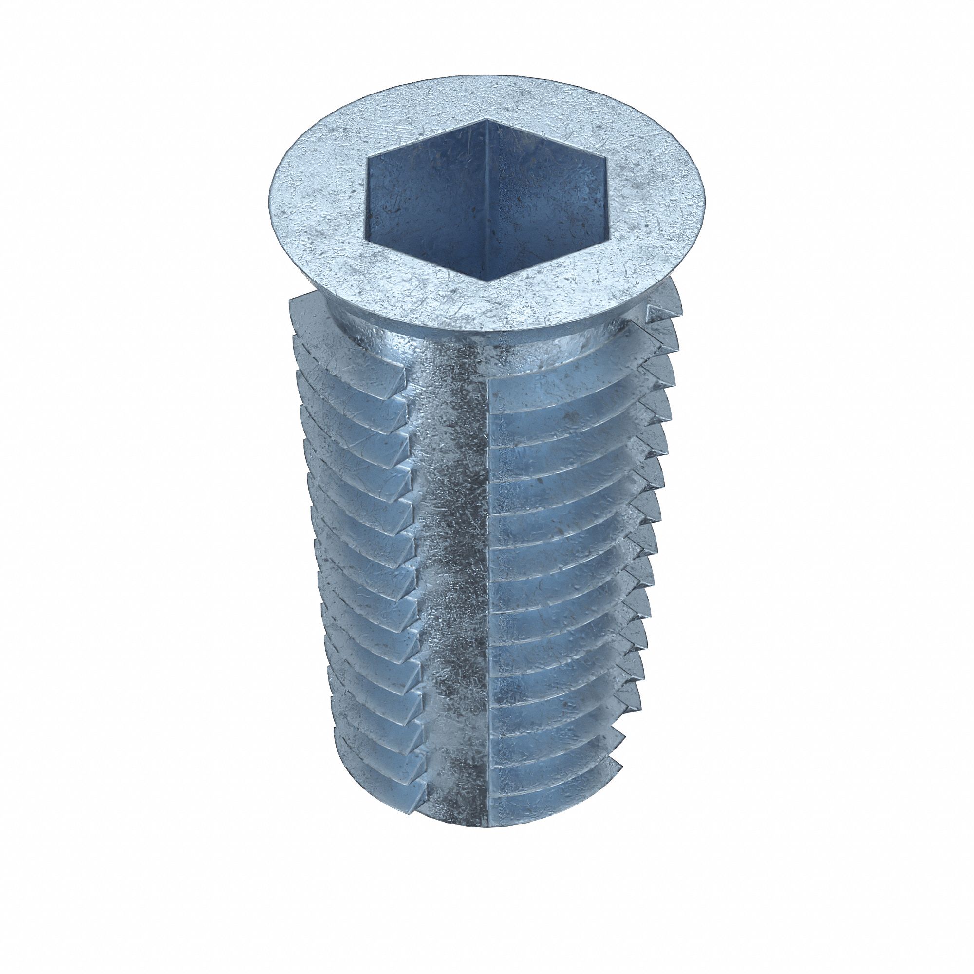 Hex Drive Threaded Insert: 5/16"-18 Int Thrd Sz, 63/64 in Overall Lg, 9/16 in Dia, Plain, 500 PK