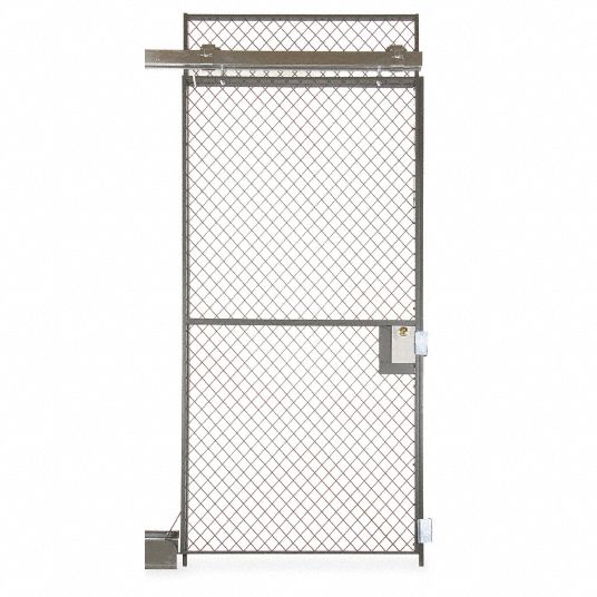 FOLDING GUARD, 10 ft H x 96 in W x 1 1/4 in D, Gray, Sliding Door