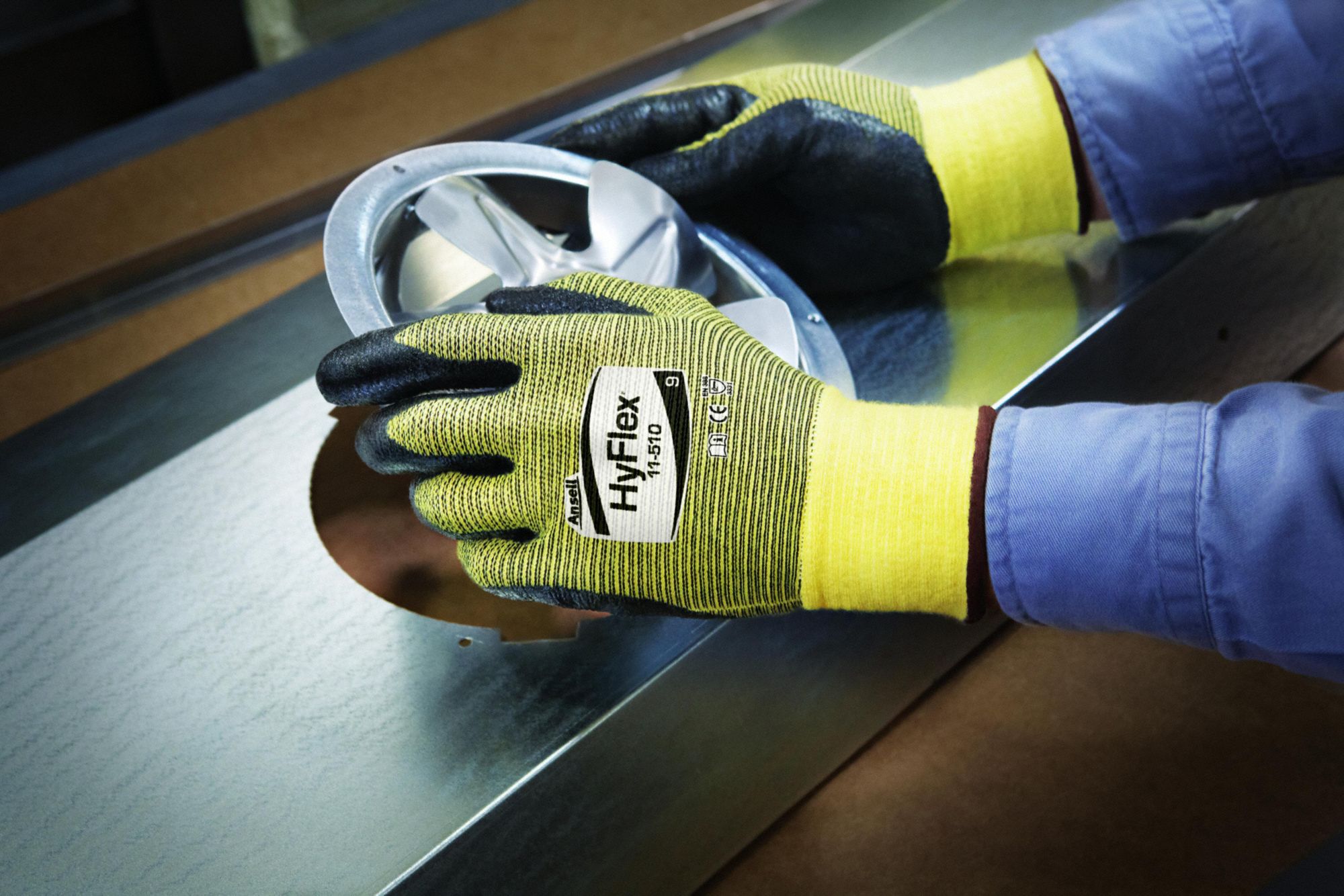 ANSELL Cut Resistant Gloves, Yellow/Black, L, PR 4KYR511510 Grainger