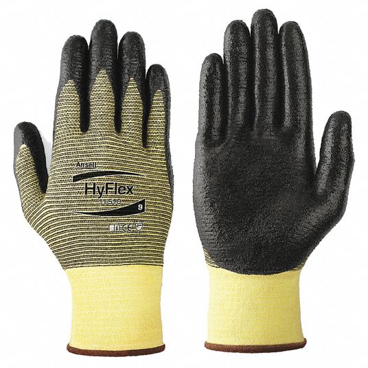 ANSELL Cut Resistant Gloves, Yellow/Black, XL, PR 4KYR611510 Grainger