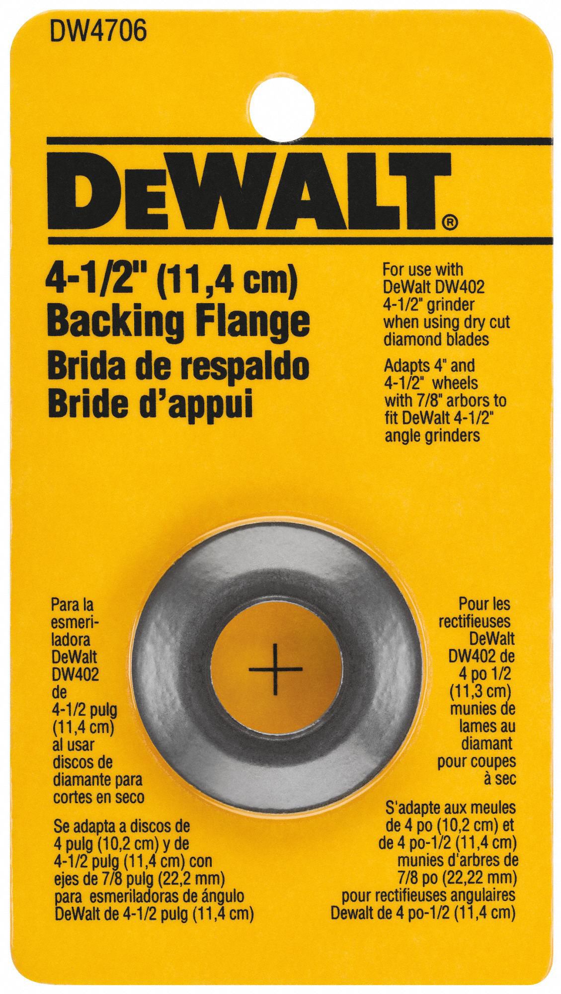 DEWALT Diamond Wheel Flange For Use With Wire Wheels and Cutoff Blades