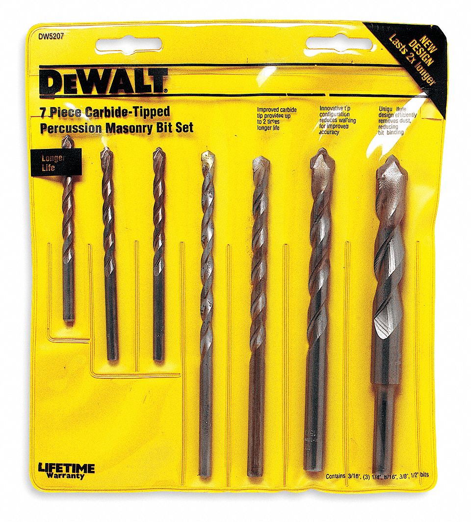 DEWALT 3Flat Shank Drill Bit Set 8 in Overall Lg, 3/16 in Shank Dia
