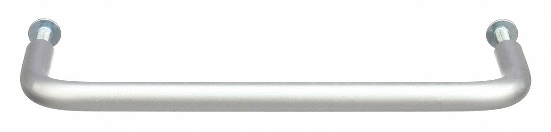 Pull Handle: Threaded Holes, Aluminum, Silver, 5 in Mounting Hole Center to Center