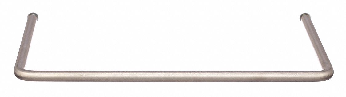 Pull Handle: Threaded Holes, Stainless Steel, Silver, 7 in Mounting Hole Center to Center