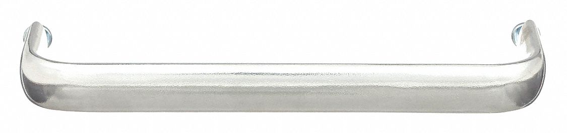 Pull Handle: Threaded Holes, Aluminum, Silver, 6 in Mounting Hole Center to Center