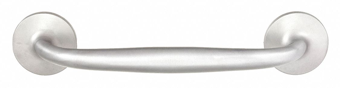Pull Handle: Threaded Holes, Aluminum, Silver, 7.5 in Mounting Hole Center to Center