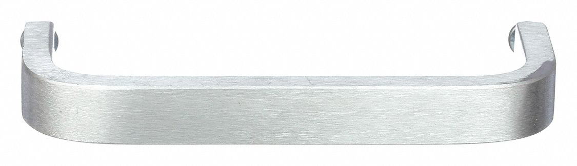 Pull Handle: Threaded Holes, Aluminum, Silver, 4 in Mounting Hole Center to Center
