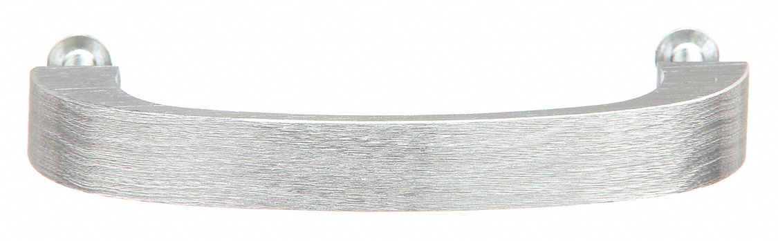 Pull Handle: Threaded Holes, Aluminum, Silver, 3 in Mounting Hole Center to Center