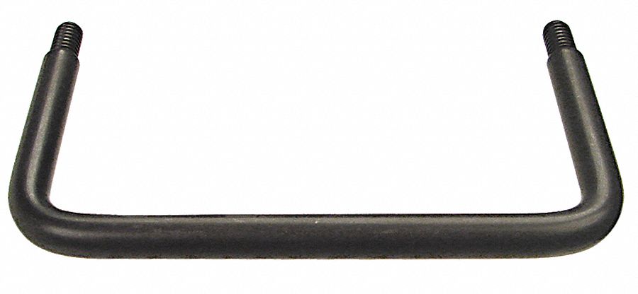 Pull Handle: Threaded Holes, Aluminum, Black, 4 in Mounting Hole Center to Center