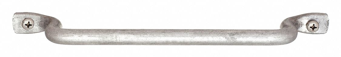 Pull Handle: Unthreaded Holes, Steel, Silver, 12 in Mounting Hole Center to Center
