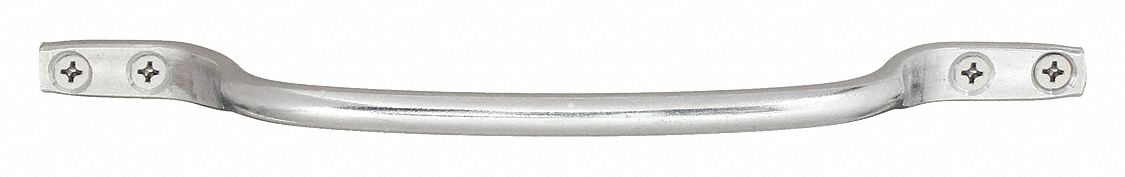 Pull Handle: Unthreaded Holes, Steel, Silver, 12.13 in Mounting Hole Center to Center