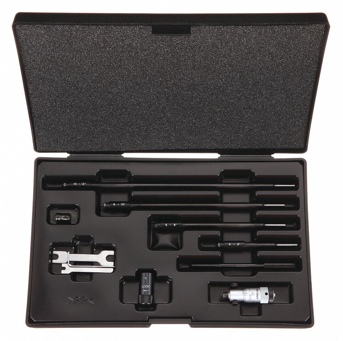 MECHANICAL SOLID-ROD INSIDE MICROMETER, 2 IN TO 12 IN RANGE, +/-0048 IN ACCURACY