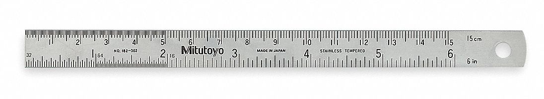 Steel Rule Flex 6 In 16/32/64ths/0.5/1mm