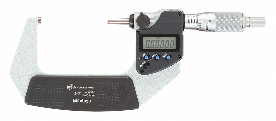 IP65 DIGITAL OUTSIDE MICROMETER, 2 IN TO 3 IN/50.8 TO 76.2MM RANGE, IP65