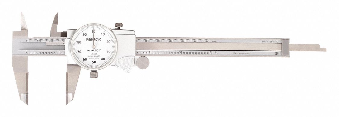 DIAMETER CALIPER, 0 TO 6 IN RANGE, +/-01 IN ACCURACY, 01 IN DIAMETER GRADUATION, 4-WAY