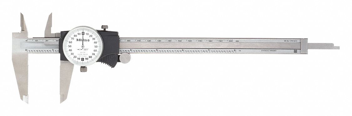 PIED À COULISSE À DIAMÈTRE, GAMME DE 0 À 8 PO, PRÉCISION +/- 0,020 PO, GRADUATIONS DU DIAMÈTRE 0,01 PO, 4 VOIES