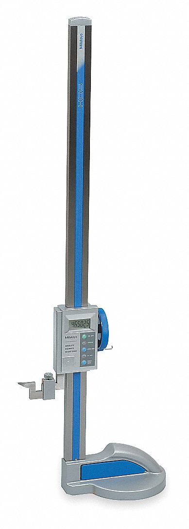 DIGITAL HEIGHT GAUGE, 0 TO 24 IN/0 TO 60MM RANGE, +/-02 IN ACCURACY, SINGLE-POLE BEAM