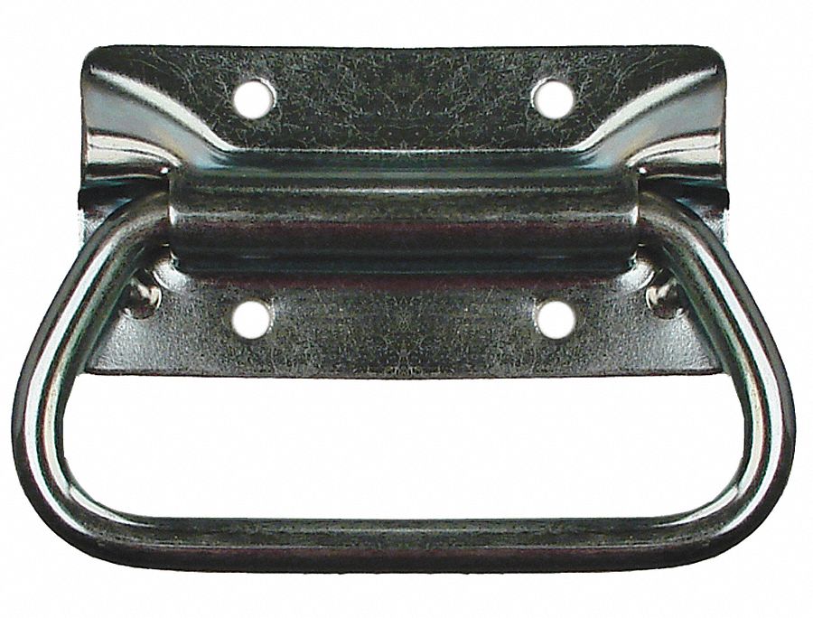 GRAINGER APPROVED Steel Folding Pull Handle with Polished Zinc Finish