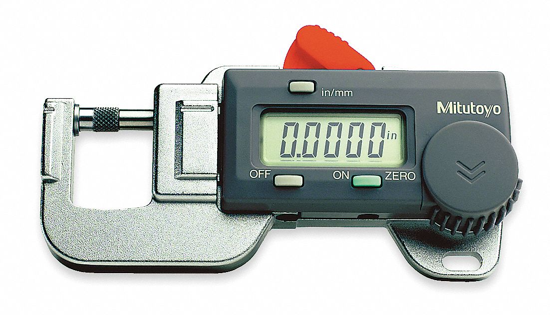 MITUTOYO Thickness Gage, Throat Depth 0.77 in, Accuracy +/0.001 in