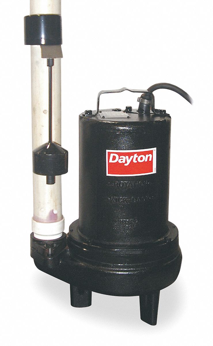 DAYTON Bomba de Aguas Residuales Sumergible , 5 HP Manual , 230