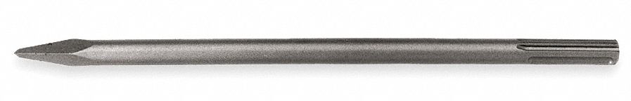 CHISEL BIT, 1 IN HEAD W, 12 IN L, 45/64 IN SHANK DIAMETER, 45/64 IN SHANK HEX