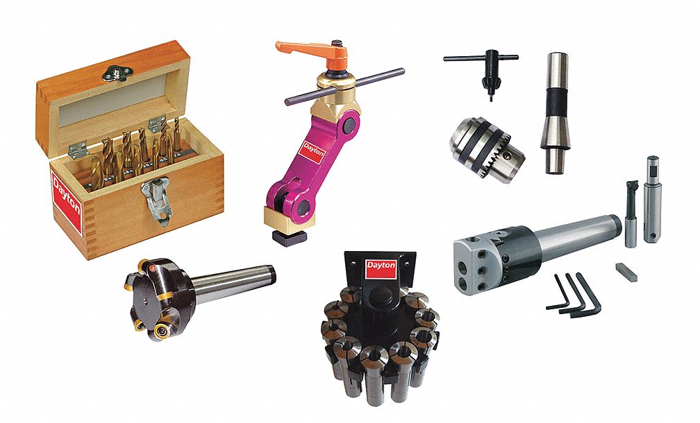 DAYTON, Compatible with Large Drill Press/Mill/Mill/Drill, 29 Pieces
