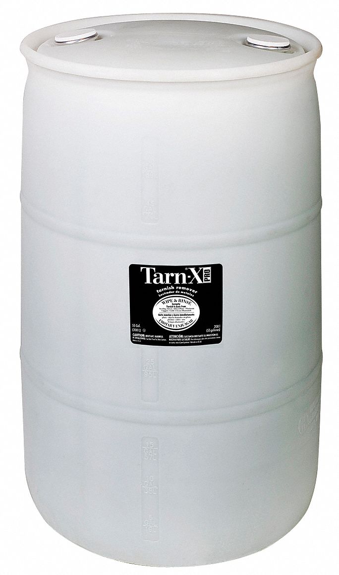 Tarnish Remover: Drum, 55 gal Container Size, Ready to Use, Liquid
