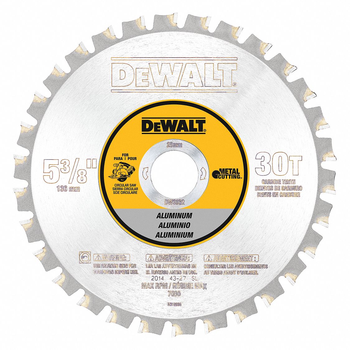 DEWALT Circular Saw Blade, Aluminum, NonFerrous Metals Materials Cut