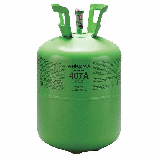 FORANE Refrigerant R407A, 25 lb Container Size, Green, Cylinder