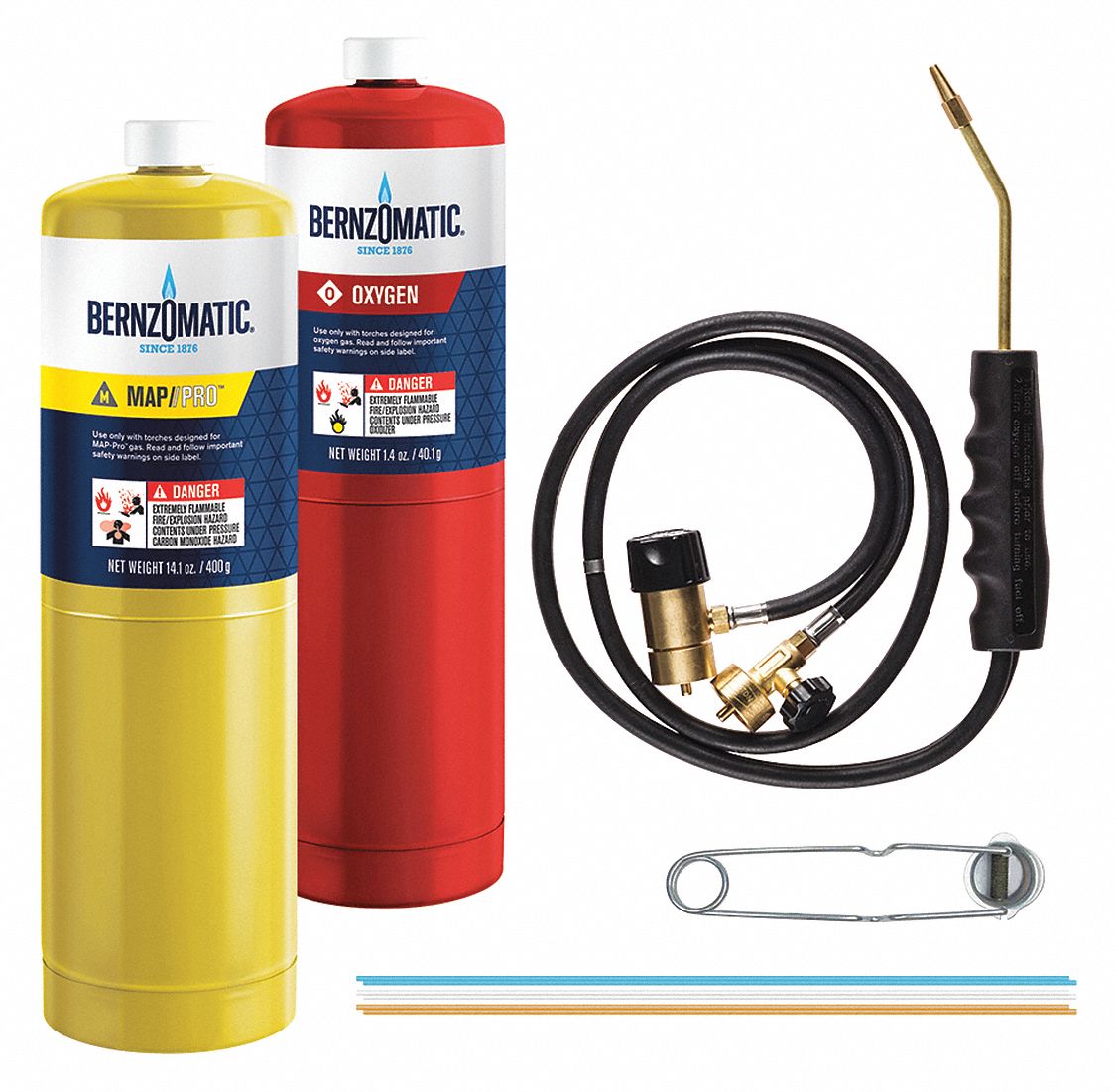 BERNZOMATIC Pencil Torch Kit W/ Cylinder, MAPP/PRO, Manual, 4,500°F