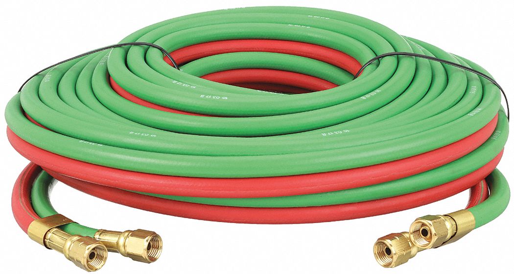 TWIN LINE WELDING HOSE,50 FT L,GREEN,RED
