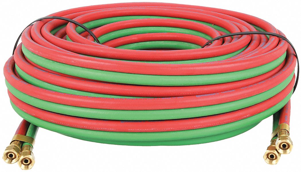 TWIN LINE WELDING HOSE,100FT L,GREEN,RED