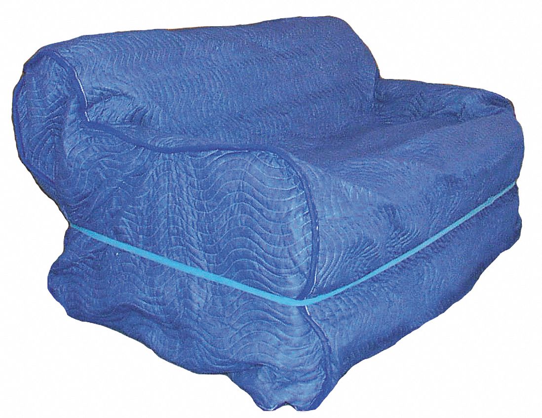 QUILTED FURNITURE COVER, SOFA, 109 IN L, 37 IN W, 45 IN H, 32 OZ/SQ YD FILLER PER YARD, BLUE