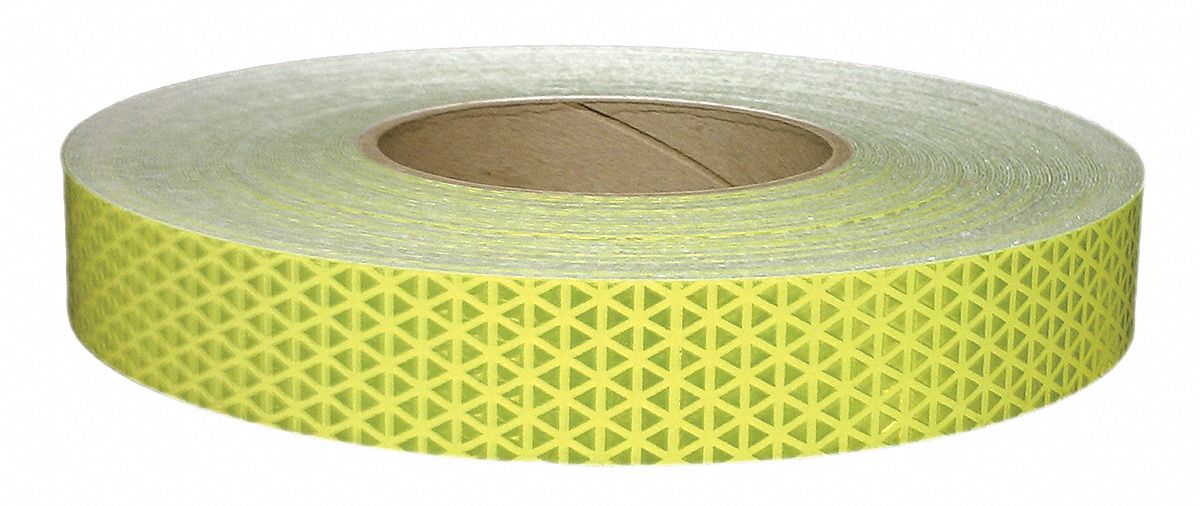 ORALITE Reflective Tape, Fluorescent Lime Reflective Color, 1 in Width ...