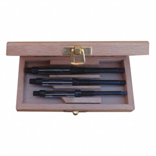 WESTWARD Adjustable Hand Reamer Set, Number of Pieces 3, Fractional Inch, High Speed Steel