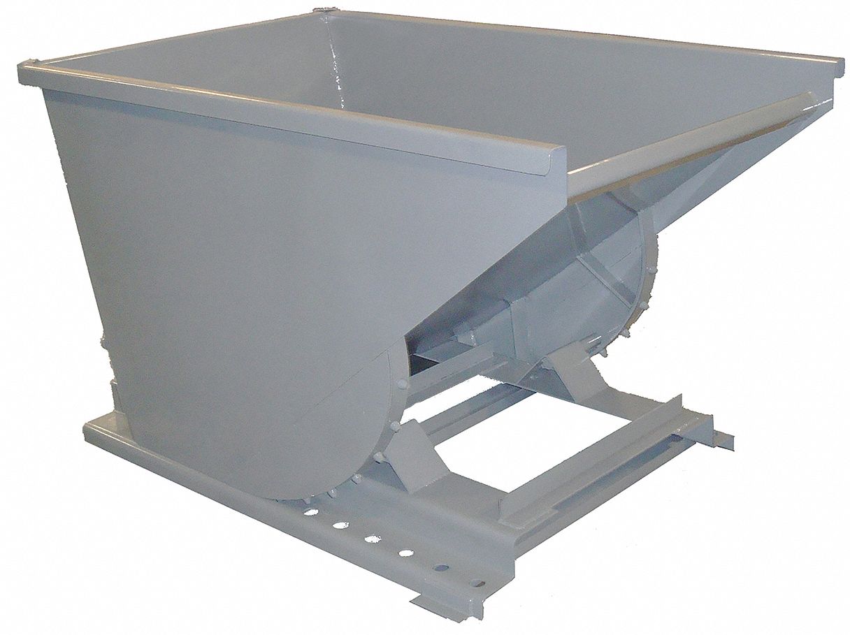 SELF DUMPING HOPPER, STANDARD, STEEL, LEVER, GREY, MEDIUM DUTY