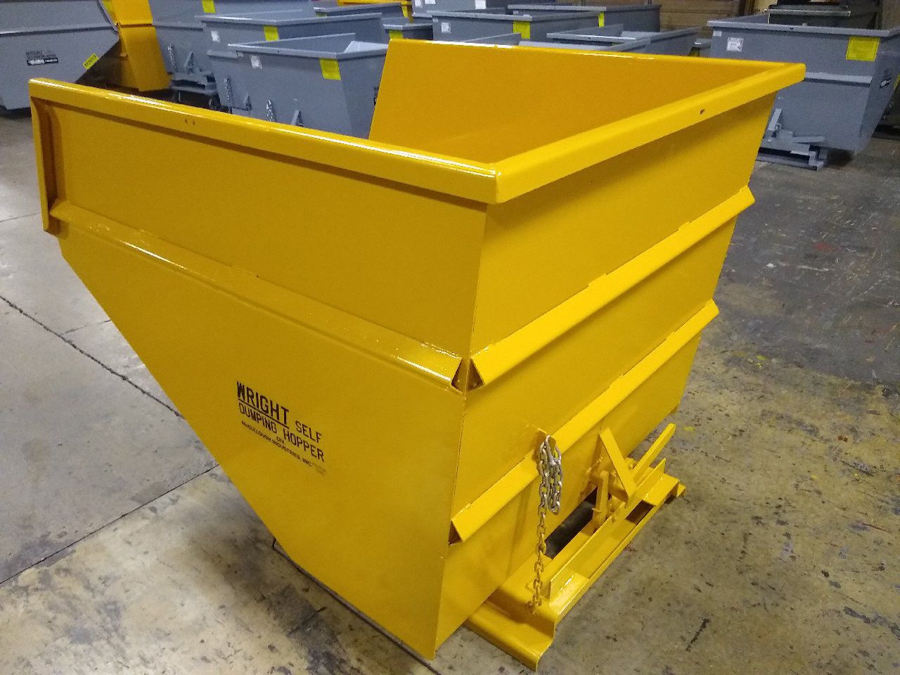 GRAINGER APPROVED Yellow SelfDumping Hopper, 81.0 cu ft, 5,000 lb Load