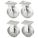 STANDARD PLATE CASTER KIT, 6 IN WHEEL DIAMETER, 2700 LB, 7½ IN MOUNTING H, STEEL