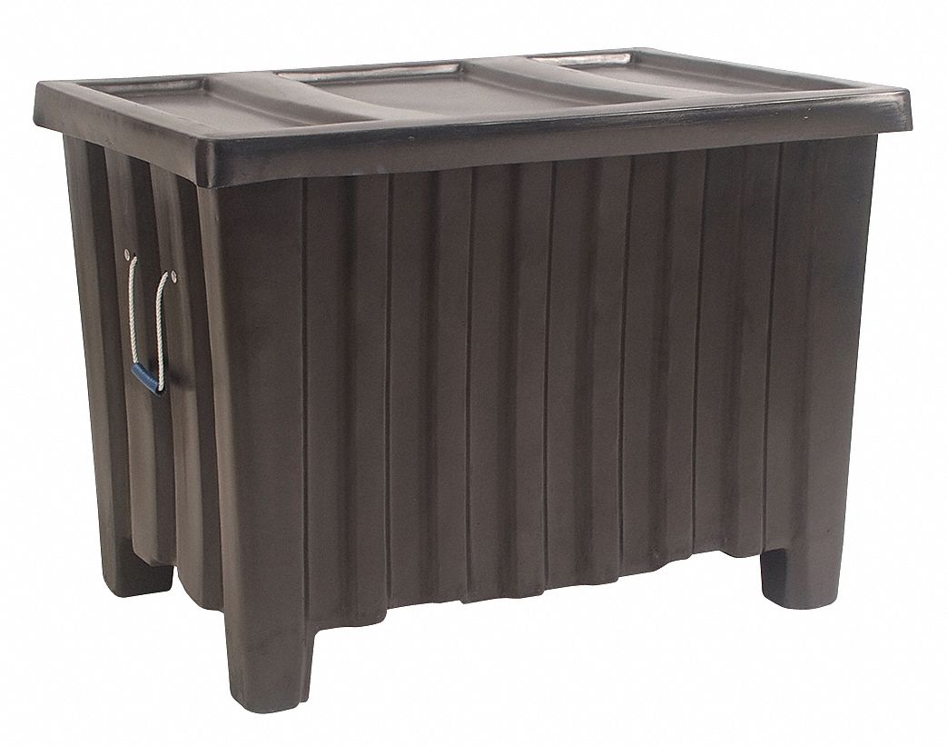 Bulk Container: 14 cu ft, 41 in x 28 in x 26 1/2 in, Lid Included, 2-Way Entry