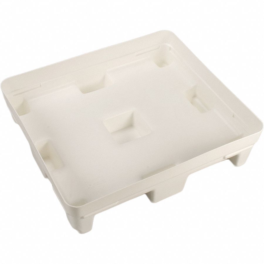 Bulk Container Pallet: 37 1/2 in x 32 1/2 in x 9 3/4 in, White, Plastic