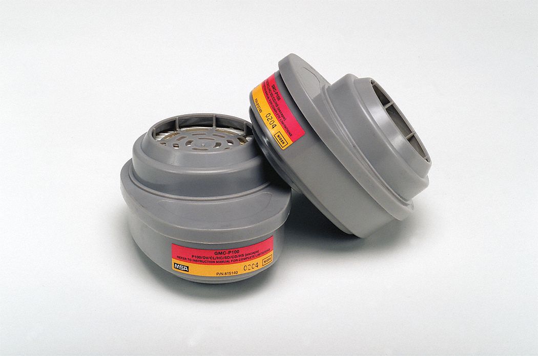 RESPIRATOR CARTRIDGE, BAYONET, ORGANIC VAPOUR/ACID GAS (GMC), NIOSH, P100, 2PK