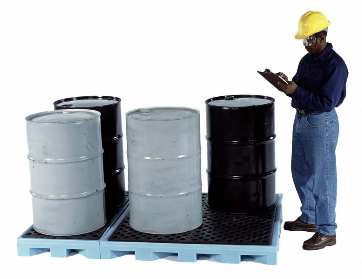 ULTRATECH Fluorinated Spill Deck: For 4 Drums, 44 gal Spill Capacity ...