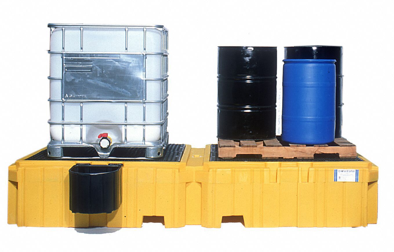ULTRATECH IBC Spill Pallet, Polyethylene, For Number of 55 gal. Drums 2, Includes Grating, No