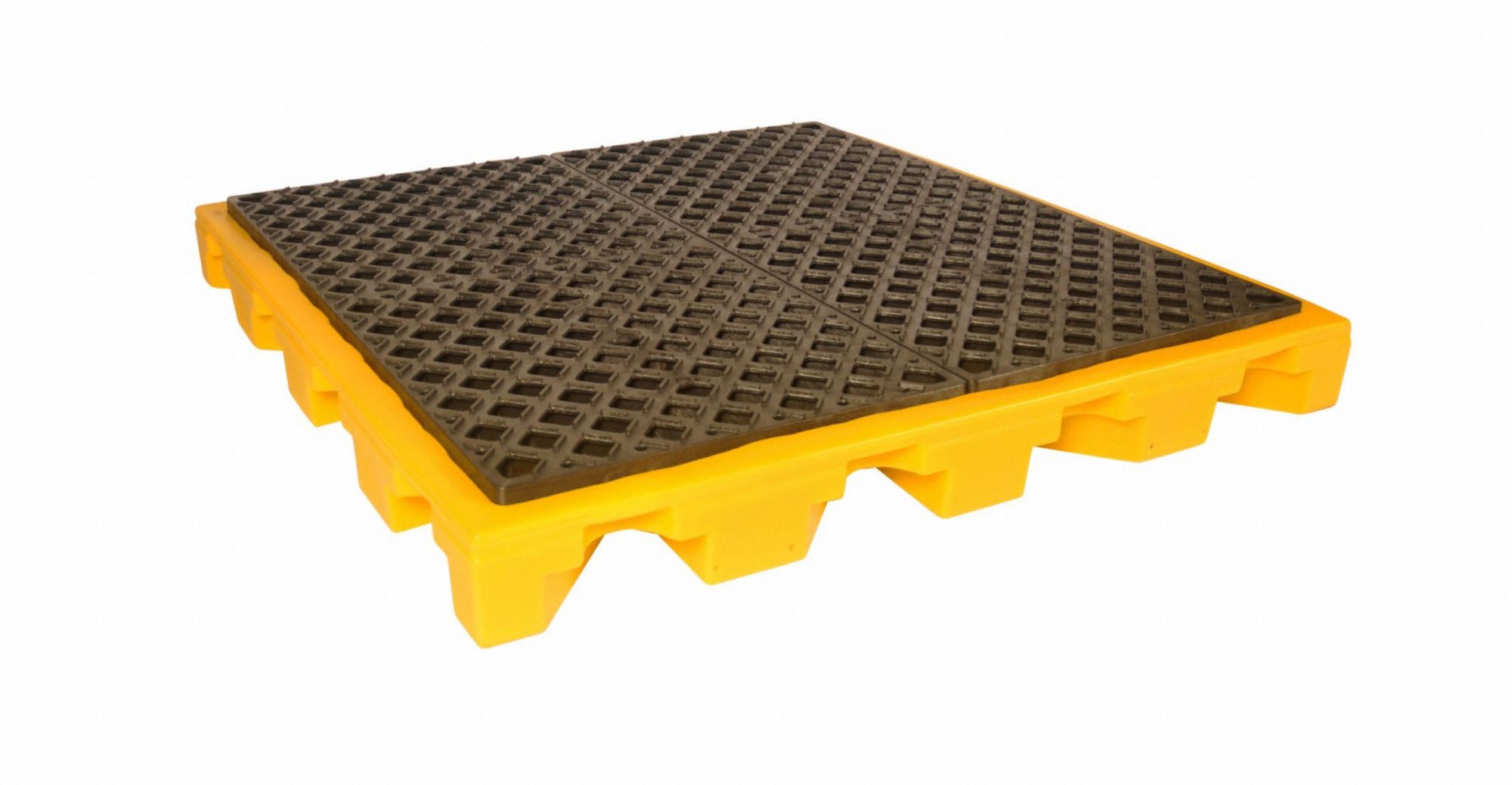 Spill Deck: For 4 Drums, 44 gal Spill Capacity, 6, 000 lb Load Capacity, Yellow, For 0 IBC