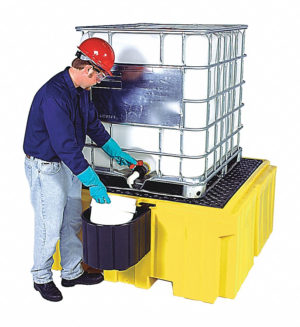 IBC CONTAINMENT UNIT, FOR 1 IBC, 62 X 62 X 28 IN, POLYETHYLENE, POLYETHYLENE
