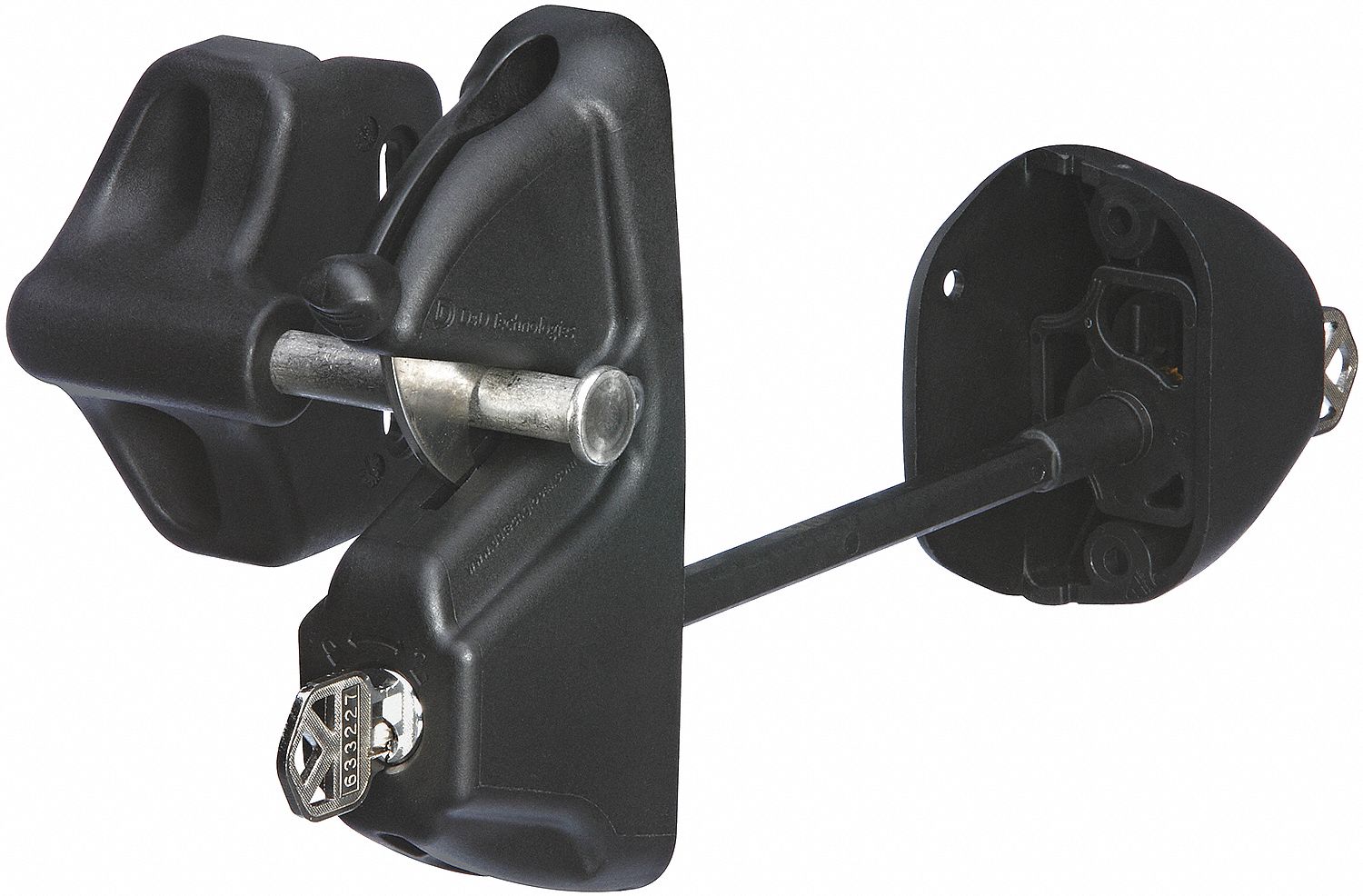 SECURITY GRAVITY GATE LATCH,1.5IN. W,BLK