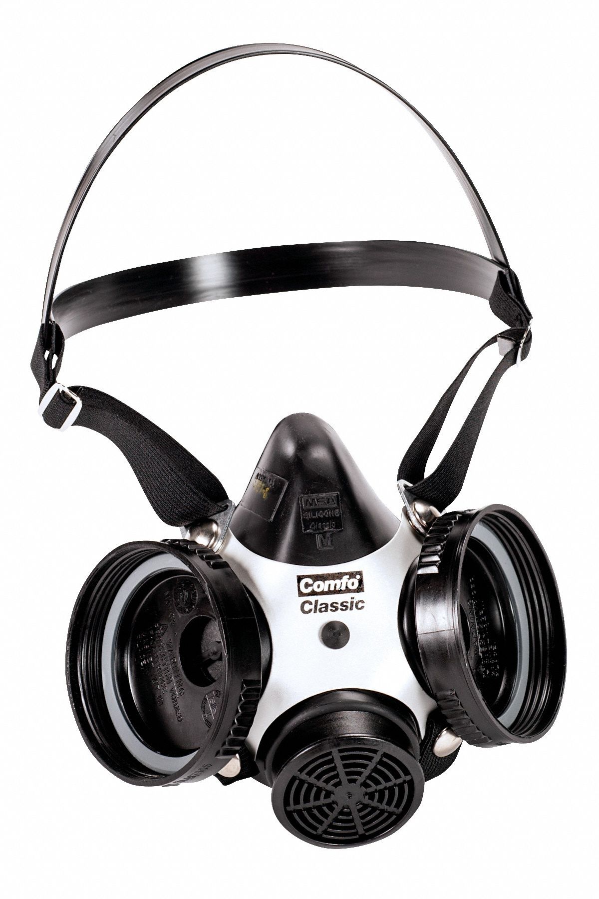 MSA Half Mask Respirator: Comfo Classic, 0 Cartridges Included, Hycar ...