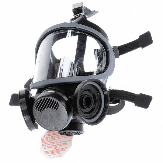 MSA Full Face Respirator: Silicone, Hook-and-Loop (5-Point), Threaded ...