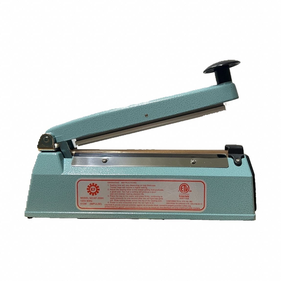 Bag Sealer: 7 7/8 in Max Seal Lg, 1/8 in Max Seal Wd, 6 mil Max. Seal Thick, 4LT36